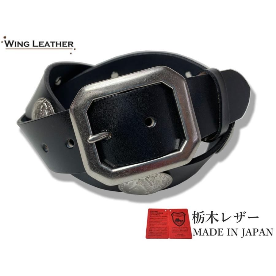ベルト 栃木レザー メンズ 本革 40mm コンチョ 牛革 黒色 ダーク ベルト 栃木レザー メンズ 本革 40mm コンチョ 牛革 黒色 ダーク