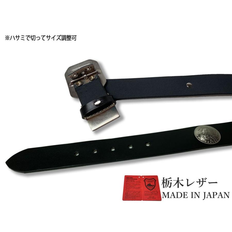 ベルト 栃木レザー メンズ 本革 40mm コンチョ 牛革 黒色 ダーク ベルト 栃木レザー メンズ 本革 40mm コンチョ 牛革 黒色 ダーク