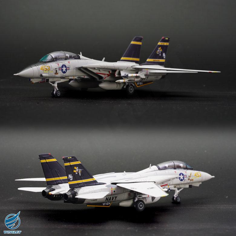 ダイキャストモデル 1/144 F-14A トムキャット アメリカ海軍 VF-124 Gunfighters 塗装済 完成品 模型 戦闘機 航空 グッズ アイテム｜winglet｜03