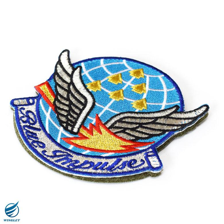 航空自衛隊 ブルーインパルス エンブレム 刺繍 ワッペン 両面