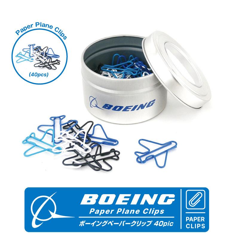 BOEING ボーイング 飛行機型 ペーパークリップ  クリップ40個 ロゴ入り缶ケース Paper Plane Clips 航空 グッズ アイテム プレゼント ギフト