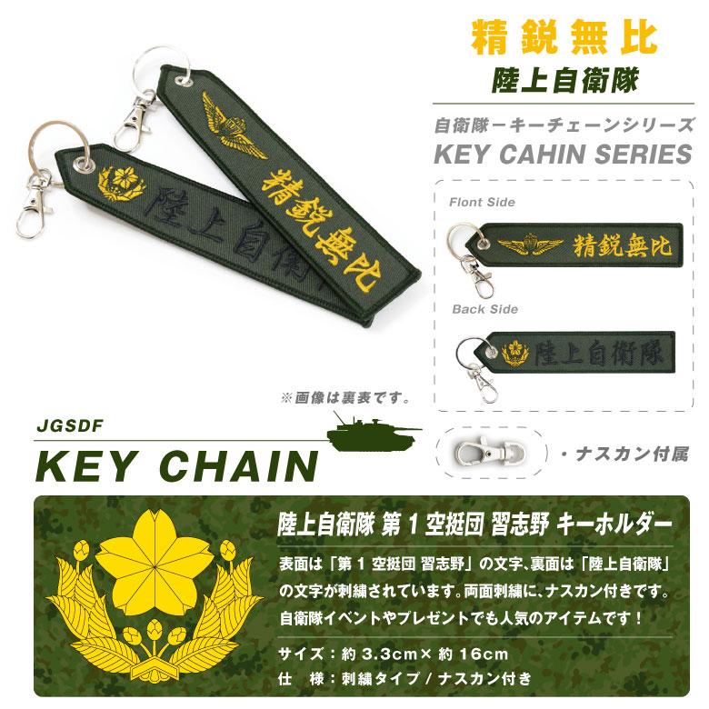 陸上自衛隊 精鋭無比 刺繍 タグ キーホルダー ナスカン付き JGSDF