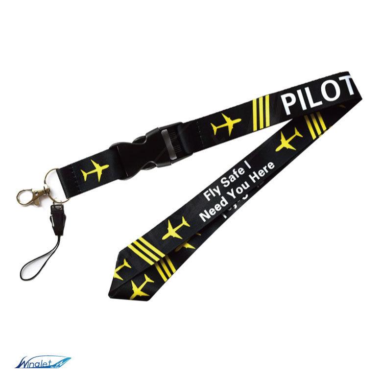 ネックストラップ ランヤード PILOT Fly Safe I Need You Here