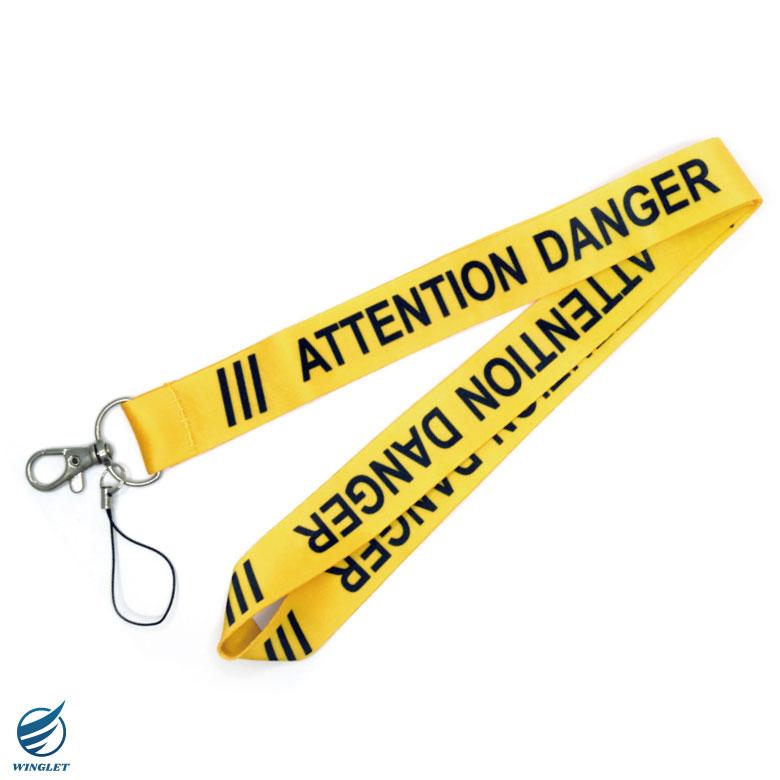 ATTENTION DANGER Ver.02 ネックストラップ コネクタ ナスカン 付き