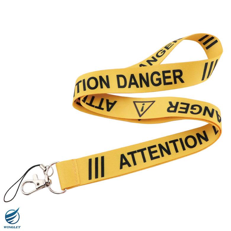 ATTENTION DANGER Ver.02 ネックストラップ コネクタ ナスカン 付き