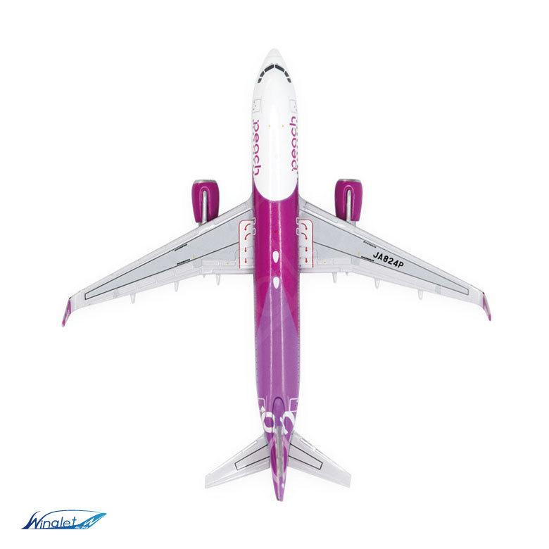 CROSSWING 1/500 ダイキャストモデル Peach A320 JA824P ピーチ アビエーション 塗装済 完成品 AIRBUS 模型 飛行機 航空 グッズ プレゼント ギフト｜winglet｜03