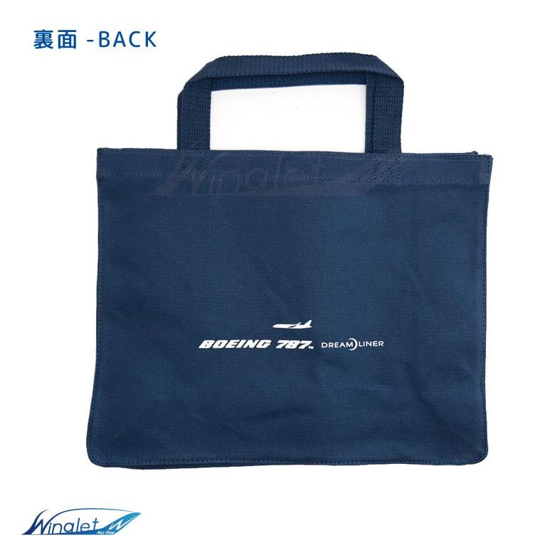 ANA トートバッグ ネイビー ブルー BOEING 787 DREAMLINER 内ポケット 付き 綿 コットン エコバッグ Totebag 全日空 ボーイング 航空 グッズ アイテム｜winglet｜03