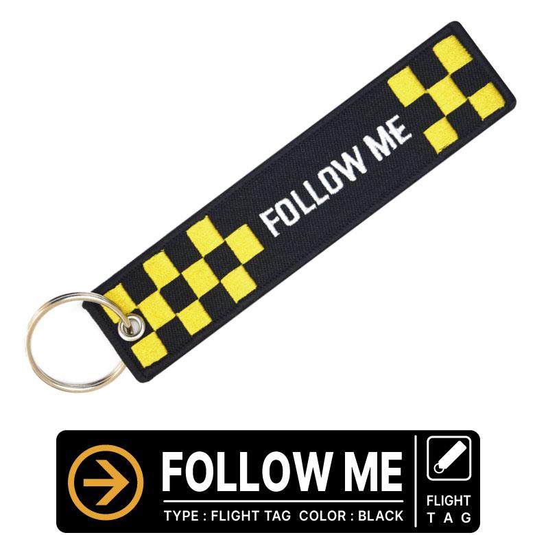 FOLLOW ME タグ キーホルダー 刺繍 フライトタグ フォロミー 滑走路