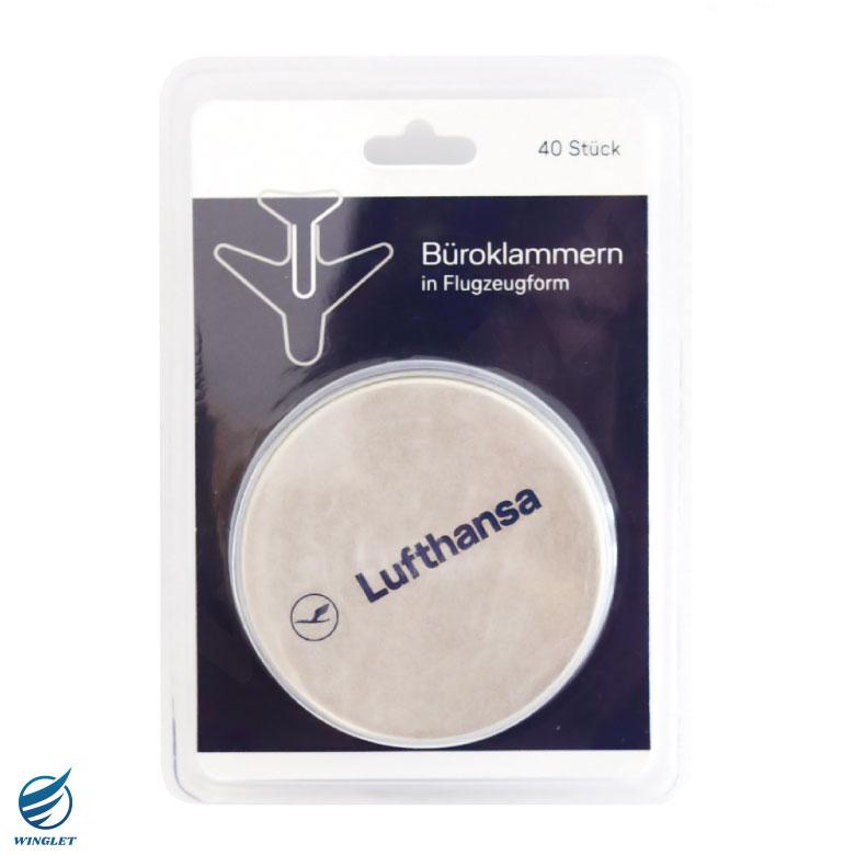 LIMOX ルフトハンザ 航空 飛行機型 クリップ 40個 ロゴ入り 缶ケース