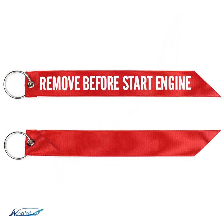 REMOVE BEFORE START ENGINE ストリーマー タイプ エンジンを始動する前に取り外してください キーチェーン カラー レッド RED  航空 安全 グッズ アイテム｜winglet｜04