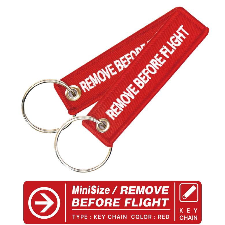 REMOVE BEFORE FLIGHT ミニサイズ キーチェーン 1個 刺繍 フライトタグ キーホルダー タグ 航空 飛行機 安全 SAFE グッズ  アイテム : rbf-t-mini-01 : Winglet - 通販 - Yahoo!ショッピング