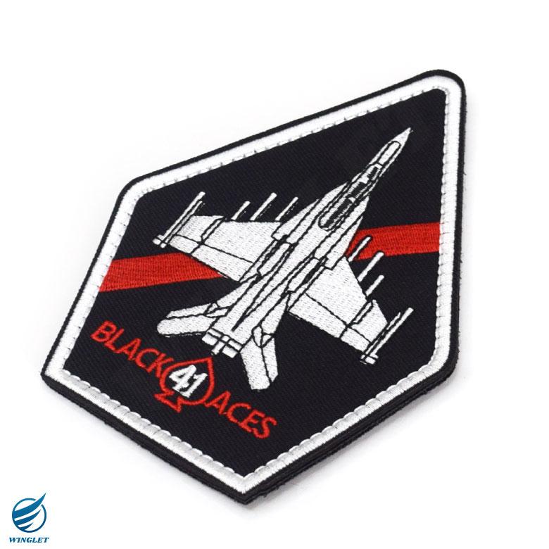 アメリカ海軍 第41戦闘攻撃飛行隊 ブラックエイセス 戦闘機 刺繍 アメリカ海軍 第41戦闘攻撃飛行隊 ブラックエイセス 戦闘機 刺繍