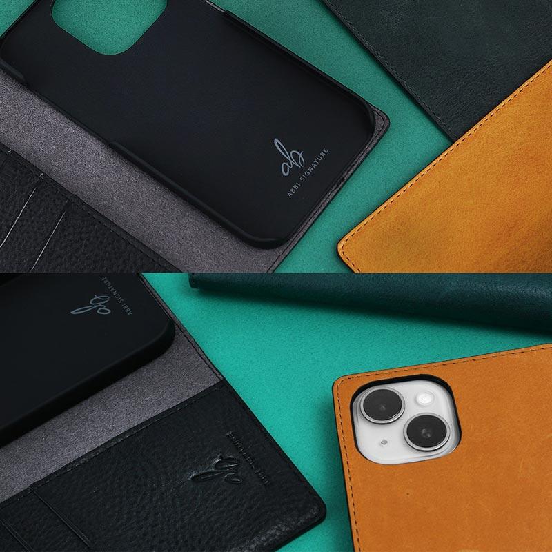 iPhone 14 ケース 手帳型 本革 ABBI SIGNATURE VINTAGE イタリアン