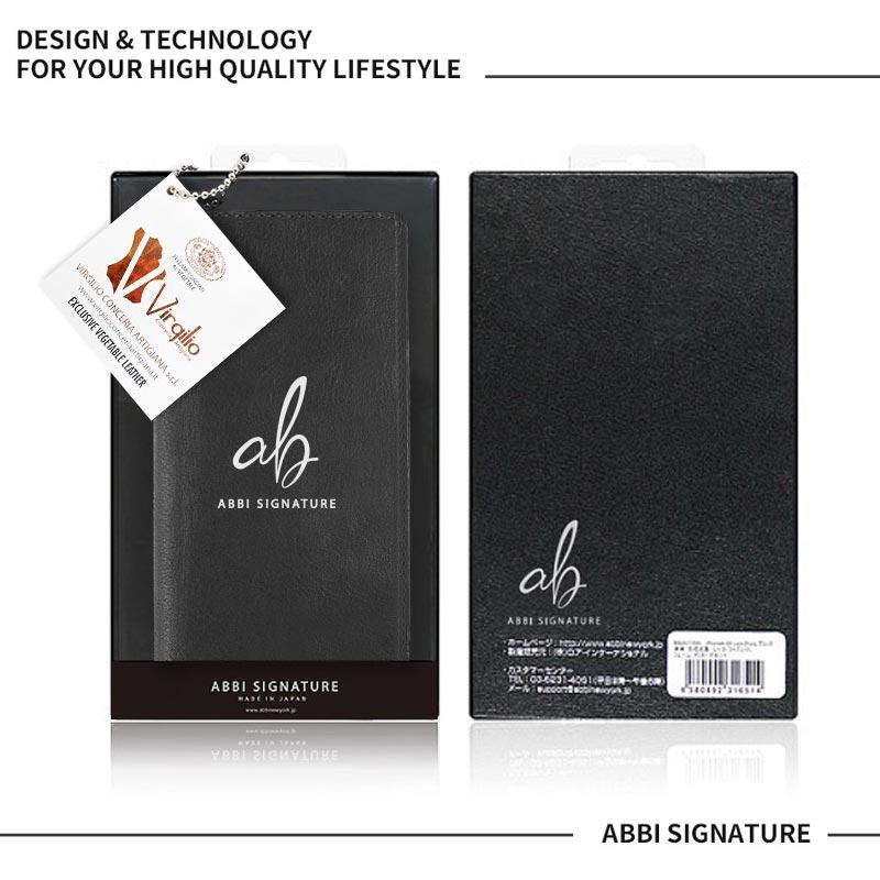 iPhone14 Pro ケース 手帳型 本革 ABBI SIGNATURE VINTAGEイタリアン