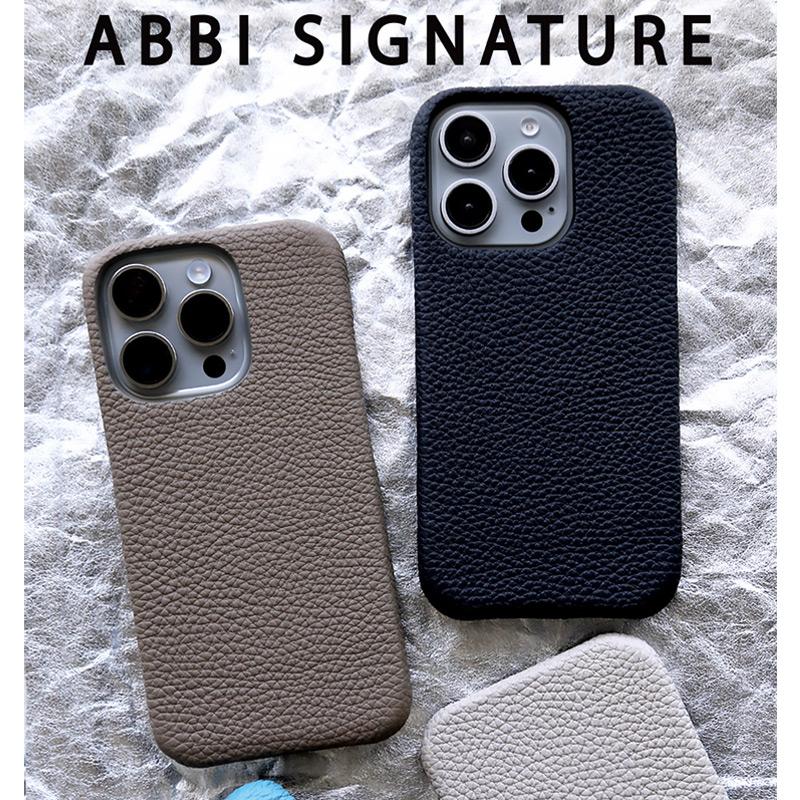ABBI SIGNATURE iPhone16 Pro 16 ProMax ケース 背面 本革 シュラン