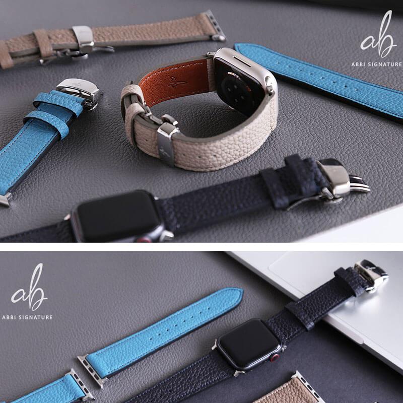 アップルウォッチ バンド 本革 ABBI SIGNATURE Apple Watch用 バンド シュランケンカーフ Ultra 49 46 45 44 42 41 40 38 mm 交換ベルト 日本製 革 レザー 爆買の画像
