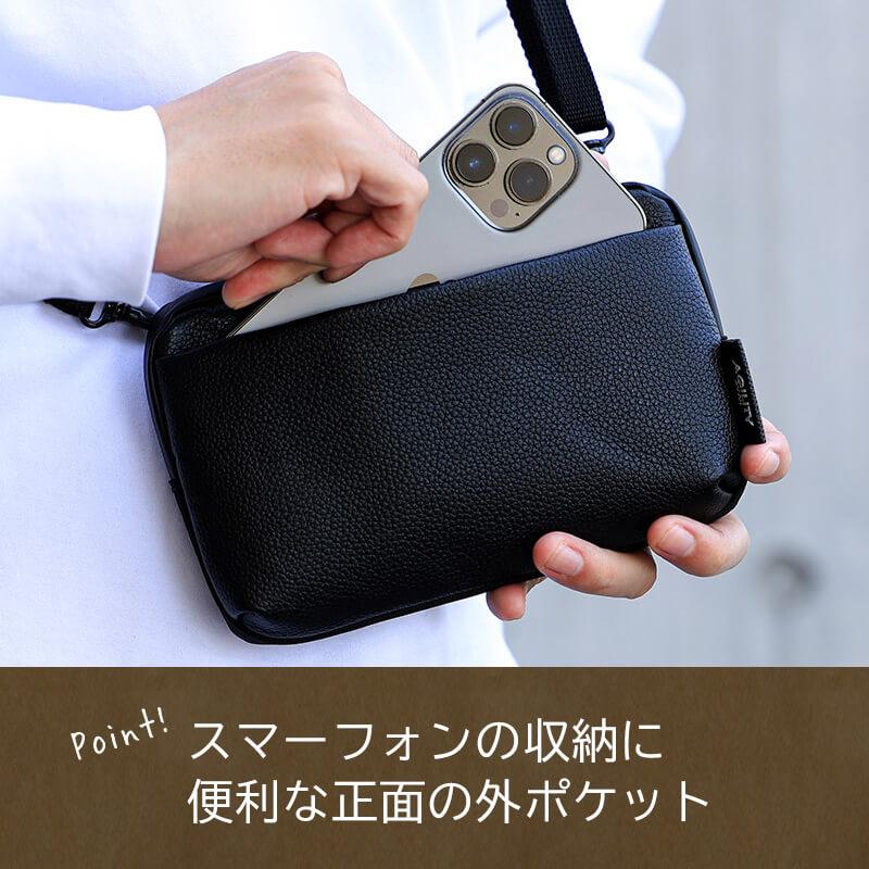 AGILITY（アジリティ） ミニ ショルダーバッグ メンズ 横型 本革