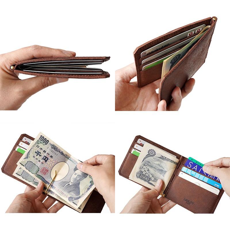 マネークリップ カード 革 AGILITY アジェンダ 日本製 プエブロ レザー