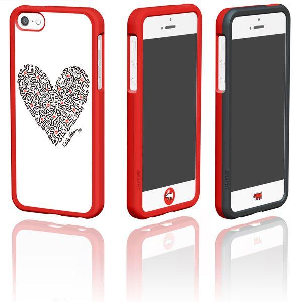 キース・ヘリング デザインの人気のiPhone5（アイフォン5） ケース   Keith Haring Collection Bezel Case for iPhone 5 Heart｜winglide