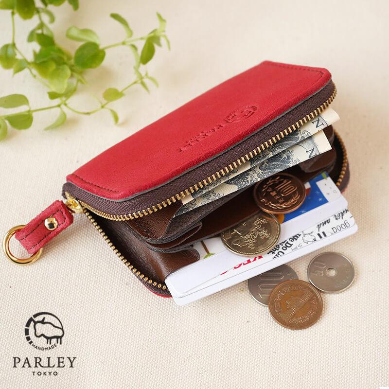 PARLEY（パーリィー） ミニ財布 本革 日本製 エルクレザー ラウンド