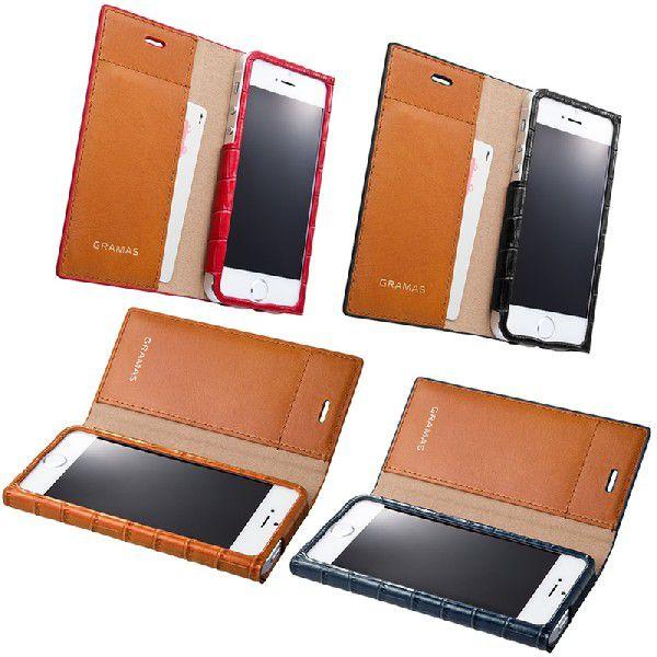 iPhone5s GRAMAS 本革レザーケース セール】 Shrunken Leather Book Case 2019 New iPhone 5.8