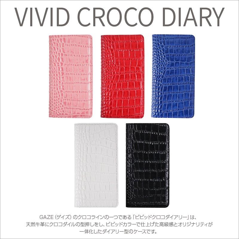 iPhone Xs Max ケース 手帳型 本革 レザー GAZE Vivid Croco Diary アイフォン XsMax テンエスマックス 手帳型ケース iPhone10s アイフォン10s マックス case｜winglide｜02