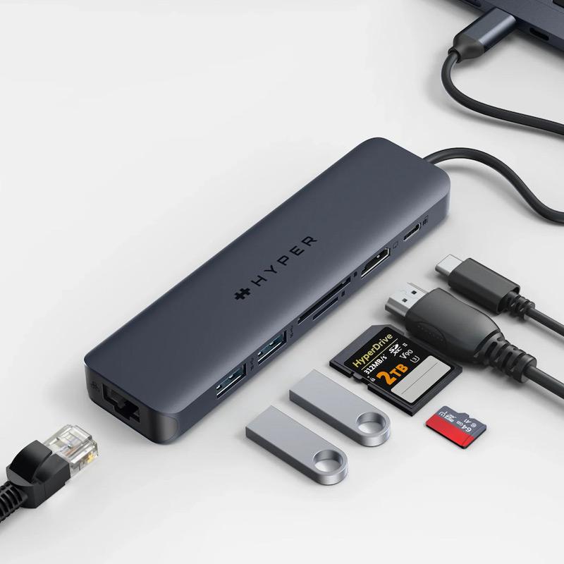 HYPER USB 3.2 Hyper Drive Next 7 Port USB-C ハブ 4K HDMI