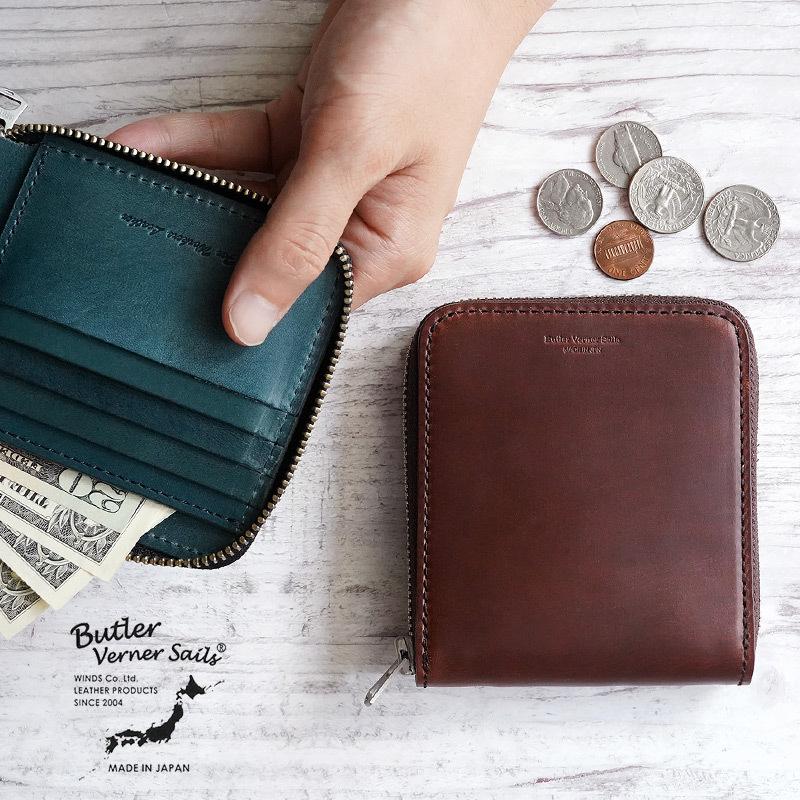 BUTLER VERNER SAILS クロムエクセル　ラウンドジップ二つ折り 二つ折り財布 メンズ 革 Butler Verner Sails HORWEEN ラウンド
