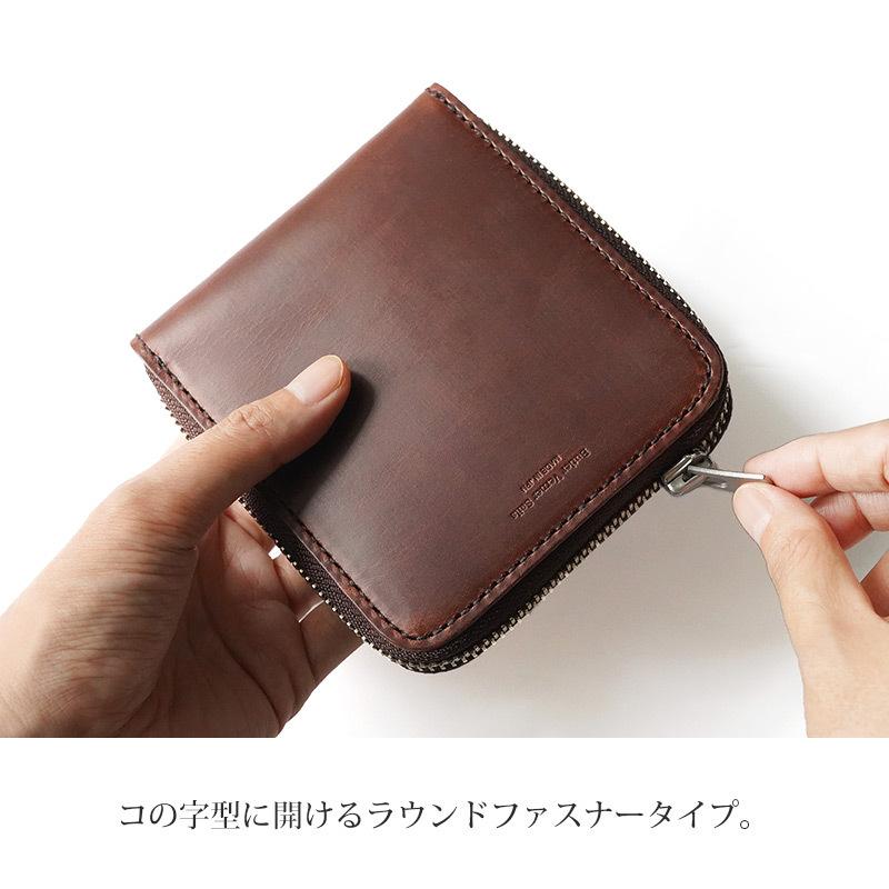 二つ折り財布 メンズ 革 Butler Verner Sails HORWEEN ラウンドZIP二