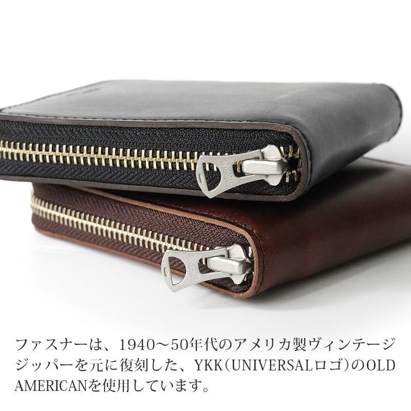 二つ折り財布 メンズ 革 Butler Verner Sails HORWEEN ラウンドZIP二