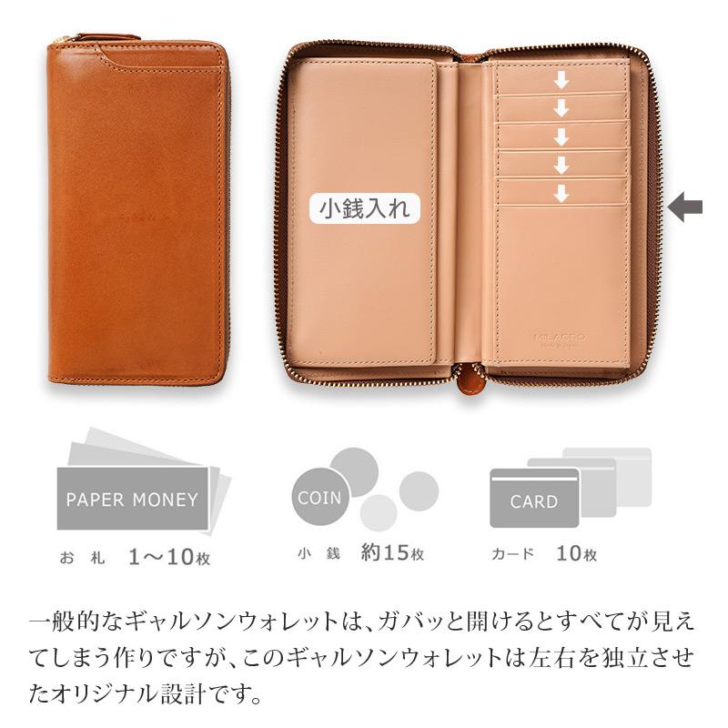 MILAGRO 栃木レザー 長財布 ラウンドファスナー 本革 メンズ