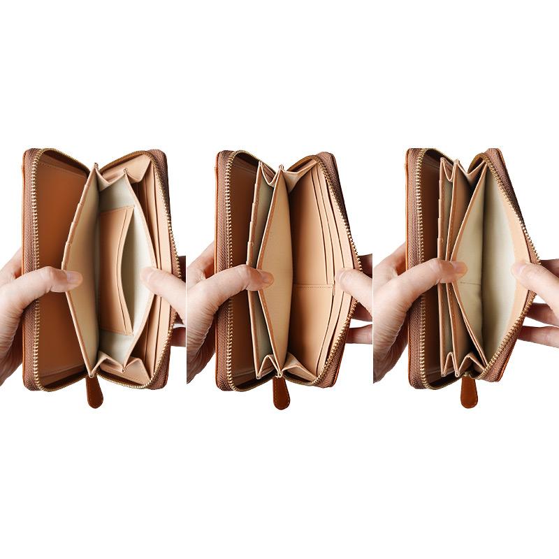 MILAGRO 栃木レザー 長財布 ラウンドファスナー 本革 メンズ ブランド