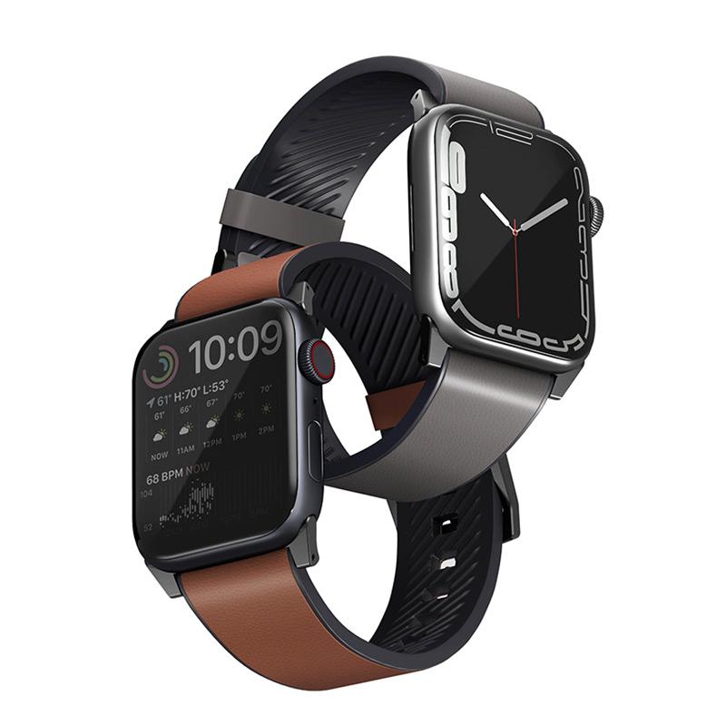 アップルウォッチ バンド 本革 UNIQ STRADEN for Apple Watch 49mm 46mm 45mm 44mm 42mm 交換ベルト 革 レザー 防水 爆買の画像