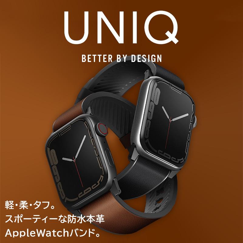 アップルウォッチ バンド 本革 UNIQ STRADEN for Apple Watch 49mm 46mm 45mm 44mm 42mm 交換ベルト 革 レザー 防水 爆買の画像
