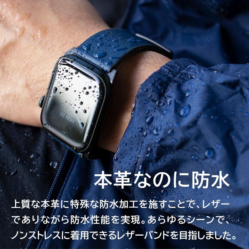 アップルウォッチ バンド 本革 UNIQ STRADEN for Apple Watch 49mm 46mm 45mm 44mm 42mm 交換ベルト 革 レザー 防水 爆買の画像