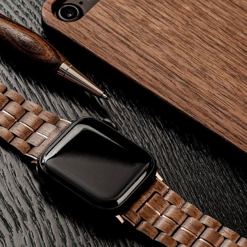 VOWOOD 天然木バンド for Apple Watch 41 40 38 mm交換ベルト 木製 