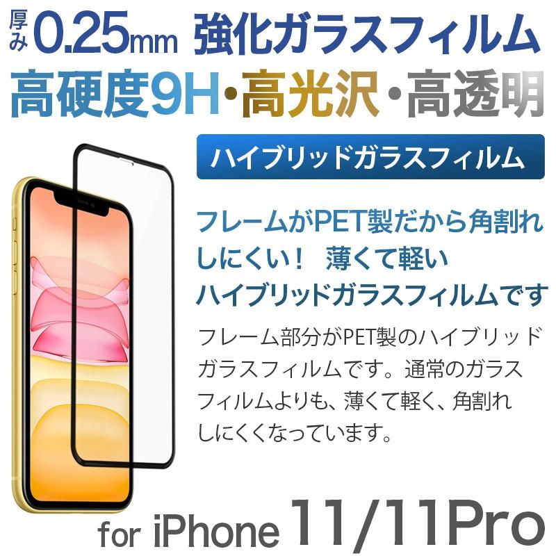 iPhone 11 / 11Pro ハイブリッドガラス 光沢 フィルム スマホ 液晶保護