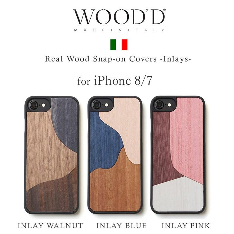 iPhone 11 ケース / iPhone 11Pro / iPhone 8 / iPhone 7 カバー 天然 木 製 WOOD'D Real Wood Snap-on Covers INLAYS ブランド 木目 おしゃれ case｜winglide｜03