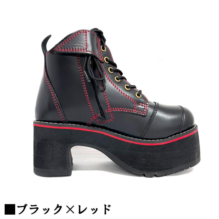 バイクブーツ 厚底 超厚底 スワロー OD50 ブラック レッド バイクブーツ 厚底 超厚底 スワロー OD50 ブラック レッド