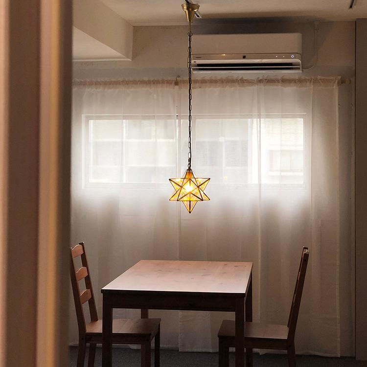 ペンダントライト 星型 ゴールド 1灯 E26 間接照明 ガラス