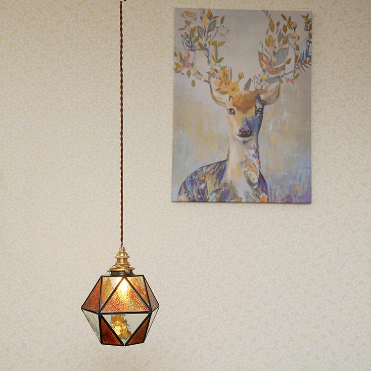 ペンダントライト ステンドグラス 引掛けシーリング 1灯 E17 照明器具