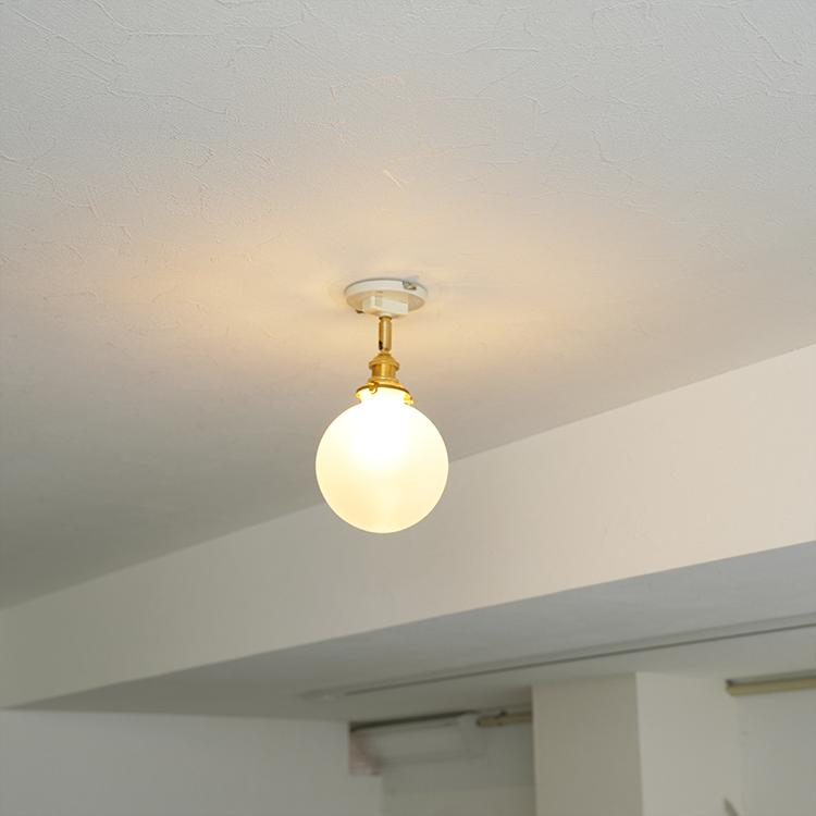 シーリングライト 1灯 照明器具 間接照明 ガラス 真鍮 アンティーク
