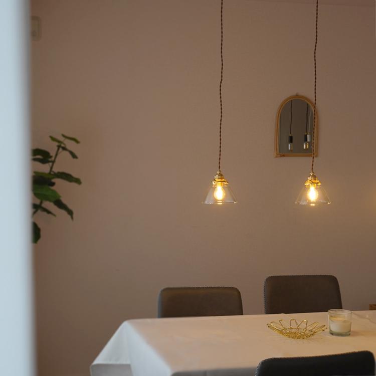 ペンダントライト 1灯 E17 ガラスシェード 真鍮 北欧 モダン 吊り下げ