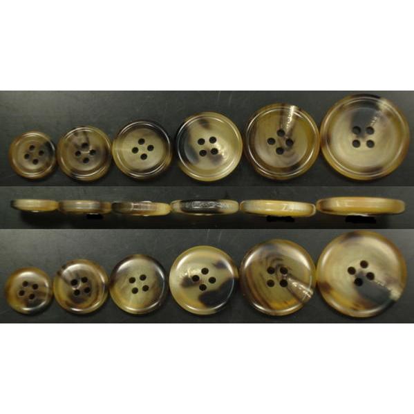 水牛ボタン 本水牛/リアルホーン 四つ穴 ライトブラウン : 手芸問屋