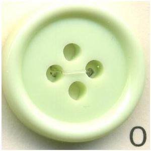 トップカラーポリボタン（ツヤ）　4つ穴　白緑 | 