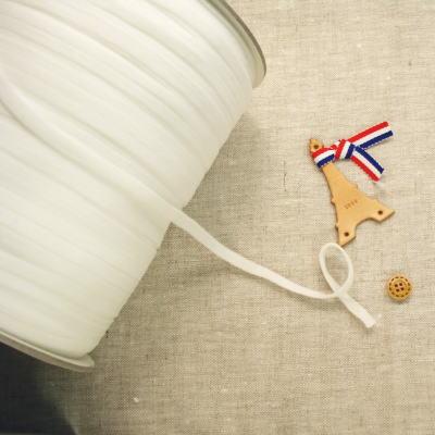 【業務用特価】フワフワ手作りマスクひも/伸び止めテープ　ウーリースピンテープ　オフホワイト　【300M巻】 | 