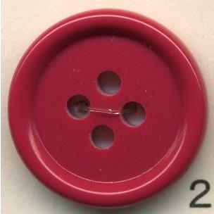 トップカラーポリボタン（ツヤ）　４つ穴　ローズレッド | 