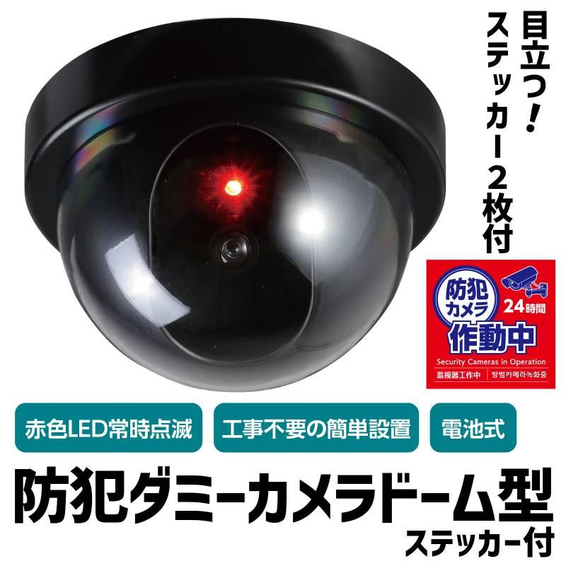 防犯ダミーカメラドーム型（赤色ＬＥＤ点滅）ステッカー付 |  | 01