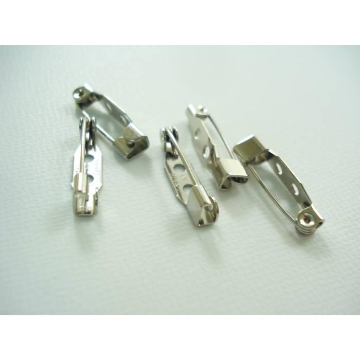 【レジン/アクセサリー】 真鍮パーツ ブローチピン シルバー 20mm 【5本入】 |  | 01