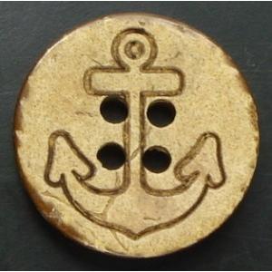 ココナッツボタン　四つ穴　イカリ柄 | 